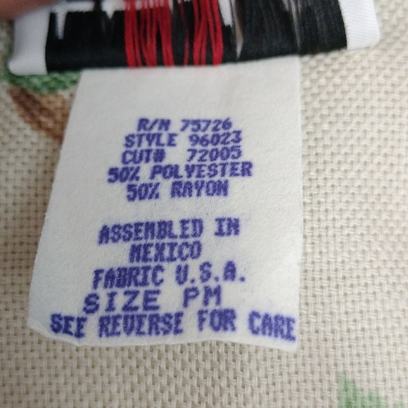 Vintage Petite Sportswear Teddi Floral Beige/Cream Short Sleeve Top - Picture 4 of 4